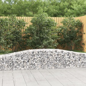 vidaXL, vidaXL Gabionen mit Hochbogen 7 Stk. 400x50x40/60cm Verzinktes Eisen, vidaXL Gabionen mit Hochbogen 7 Stk. 400x50x40/60cm Verzinktes Eisen