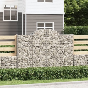 vidaXL, vidaXL Gabionen mit Hochbogen 20Stk. 200x30x140/160cm Verzinktes Eisen