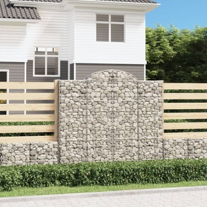 vidaXL, vidaXL Gabionen mit Hochbogen 12Stk. 200x30x180/200cm Verzinktes Eisen
