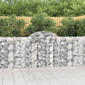 vidaXL, vidaXL Gabionen mit Hochbogen 40Stk. 200x30x100/120cm Verzinktes Eisen