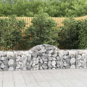 vidaXL, vidaXL Gabionen mit Hochbogen 9 Stk. 200x50x60/80 cm Verzinktes Eisen, vidaXL Gabionen mit Hochbogen 9 Stk. 200x50x60/80 cm Verzinktes Eisen