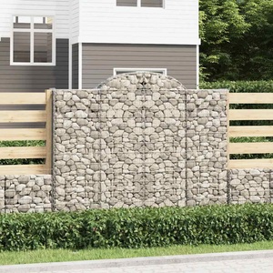 vidaXL, vidaXL Gabionen mit Hochbogen 15Stk. 200x50x160/180cm Verzinktes Eisen
