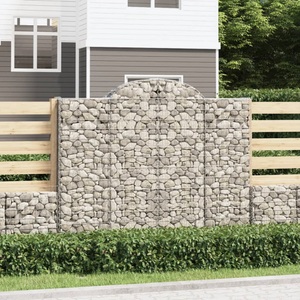 vidaXL, vidaXL Gabionen mit Hochbogen 30Stk. 200x50x160/180cm Verzinktes Eisen