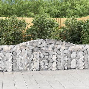 vidaXL, vidaXL Gabionen mit Hochbogen 10Stk. 400x30x100/120cm Verzinktes Eisen