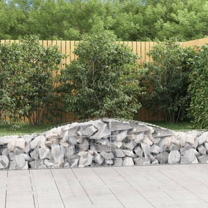 vidaXL, vidaXL Gabionen mit Hochbogen 9 Stk. 400x50x40/60cm Verzinktes Eisen