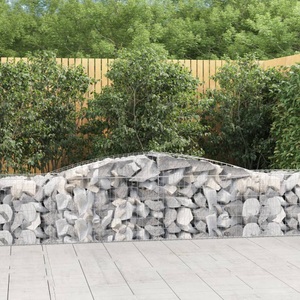 vidaXL, vidaXL Gabionen mit Hochbogen 15 Stk. 400x50x60/80cm Verzinktes Eisen