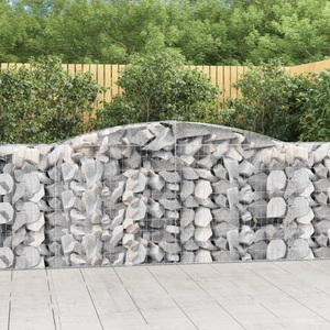 vidaXL, vidaXL Gabionen mit Hochbogen 7 Stk. 400x50x100/120cm Verzinktes Eisen, vidaXL Gabionen mit Hochbogen 7 Stk. 400x50x100/120cm Verzinktes Eisen