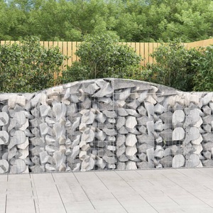 vidaXL, vidaXL Gabionen mit Hochbogen 25 Stk 400x50x100/120cm Verzinktes Eisen, vidaXL Gabionen mit Hochbogen 25 Stk 400x50x100/120cm Verzinktes Eisen