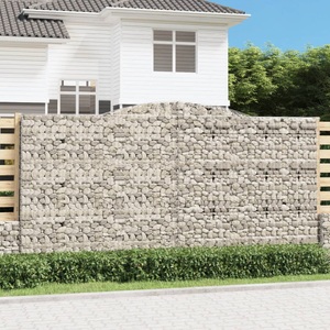 vidaXL, vidaXL Gabionen mit Hochbogen 2 Stk. 400x30x200/220cm Verzinktes Eisen