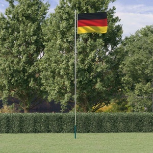 vidaXL, vidaXL Flagge Deutschlands mit Mast 6,23 m Aluminium, vidaXL Flagge Deutschlands mit Mast 6,23 m Aluminium