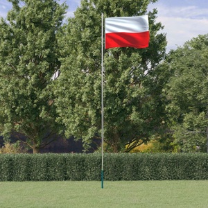 vidaXL, vidaXL Flagge Polens mit Mast 6,23 m Aluminium, vidaXL Flagge Polens mit Mast 6,23 m Aluminium