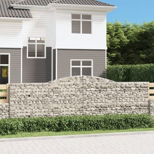 vidaXL, vidaXL Gabionen mit Hochbogen 10 Stk 400x50x120/140cm Verzinktes Eisen, vidaXL Gabionen mit Hochbogen 10 Stk 400x50x120/140cm Verzinktes Eisen