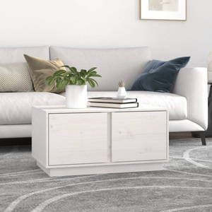 vidaXL, vidaXL Couchtisch Weiß 80x50x40 cm Massivholz Kiefer, 