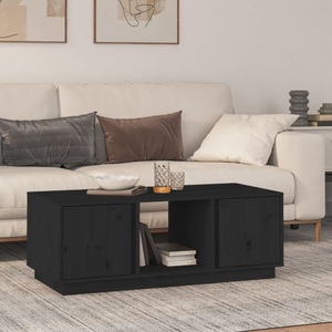 vidaXL, vidaXL Couchtisch Schwarz 110x50x40 cm Massivholz Kiefer, 