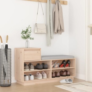vidaXL, vidaXL Schuhregal 110x34x61 cm Massivholz Kiefer