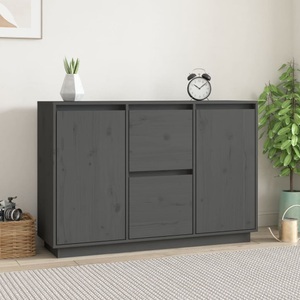 vidaXL, vidaXL Sideboard Grau 111x34x75 cm Massivholz Kiefer, 