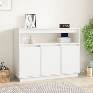 vidaXL, vidaXL Sideboard Weiß 104,5x34x80 cm Massivholz Kiefer