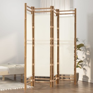 vidaXL, vidaXL 4-tlg. Paravent Faltbar 160 cm Bambus und Canvas, vidaXL 4-tlg. Paravent Faltbar 160 cm Bambus und Canvas