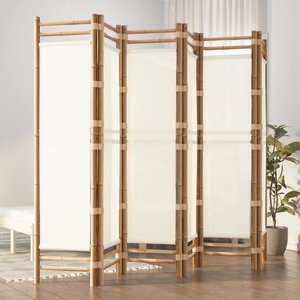 vidaXL, vidaXL 6-tlg. Paravent Faltbar 240 cm Bambus und Canvas, vidaXL 6-tlg. Paravent Faltbar 240 cm Bambus und Canvas