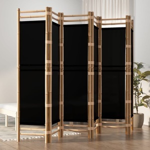 vidaXL, vidaXL 6-tlg. Paravent Faltbar 240 cm Bambus und Canvas, vidaXL 6-tlg. Paravent Faltbar 240 cm Bambus und Canvas