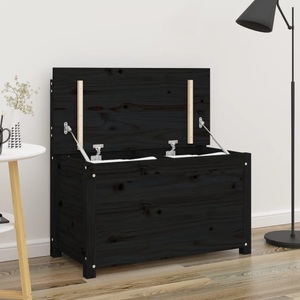 vidaXL, vidaXL Sitzbank Schwarz 80x41x77 cm Massivholz Kiefer, vidaXL Sitzbank Schwarz 80x41x77 cm Massivholz Kiefer