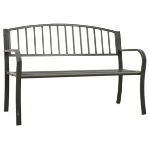vidaXL, vidaXL Gartenbank Grau 120 cm Stahl