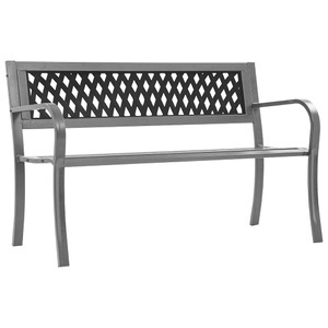 vidaXL, vidaXL Gartenbank Schwarz 120 cm Stahl