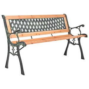 vidaXL, vidaXL Gartenbank 116 cm Gusseisen und Massivholz Tanne, 