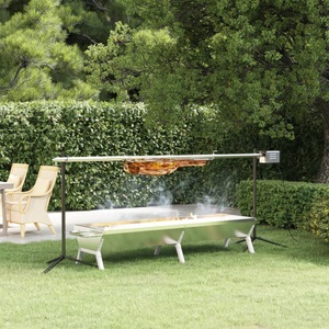 vidaXL, vidaXL Grill Silbern 158x42x31 cm Edelstahl, 