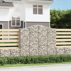 vidaXL, vidaXL Gabione mit Hochbogen 200x50x180/200 cm Verzinktes Eisen