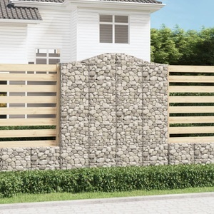 vidaXL, vidaXL Gabione mit Hochbogen 200x50x220/240 cm Verzinktes Eisen