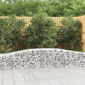 vidaXL, vidaXL Gabione mit Hochbogen 400x50x40/60 cm Verzinktes Eisen