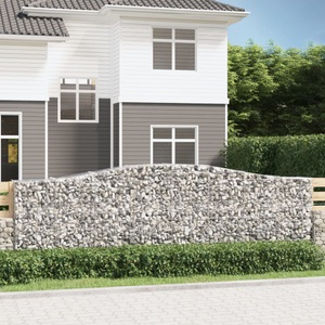 vidaXL, vidaXL Gabione mit Hochbogen 400x50x120/140 cm Verzinktes Eisen