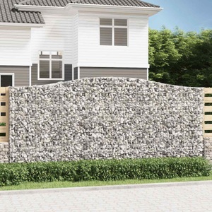 vidaXL, vidaXL Gabione mit Hochbogen 400x50x180/200 cm Verzinktes Eisen