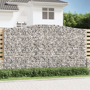 vidaXL, vidaXL Gabione mit Hochbogen 400x50x220/240 cm Verzinktes Eisen