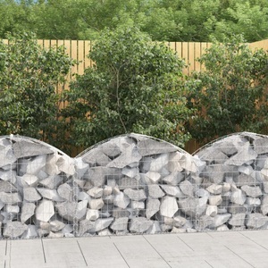 vidaXL, vidaXL Gabione mit Hochbogen 100x30x60/80 cm Verzinktes Eisen