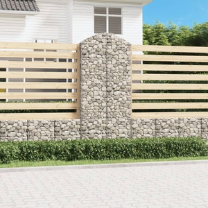vidaXL, vidaXL Gabione mit Hochbogen 100x30x220/240 cm Verzinktes Eisen