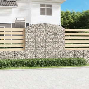 vidaXL, vidaXL Gabione mit Hochbogen 200x50x180/200 cm Verzinktes Eisen