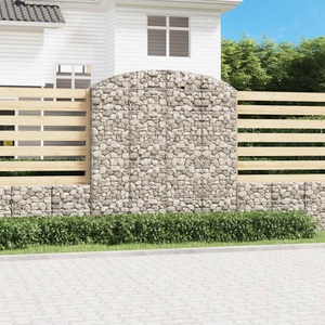vidaXL, vidaXL Gabione mit Hochbogen 200x50x200/220 cm Verzinktes Eisen