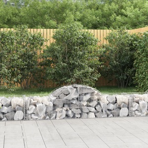 vidaXL, vidaXL Gabione mit Hochbogen 200x50x40/60 cm Verzinktes Eisen