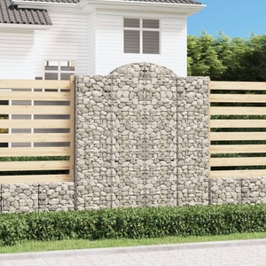 vidaXL, vidaXL Gabione mit Hochbogen 200x50x220/240 cm Verzinktes Eisen