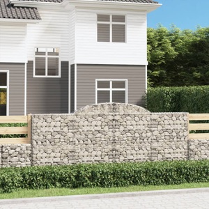 vidaXL, vidaXL Gabione mit Hochbogen 300x30x120/140 cm Verzinktes Eisen