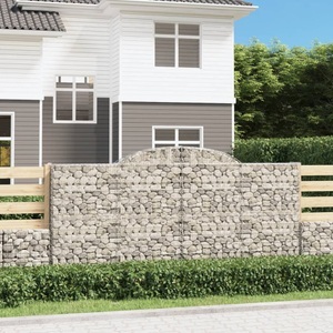 vidaXL, vidaXL Gabione mit Hochbogen 300x30x140/160 cm Verzinktes Eisen