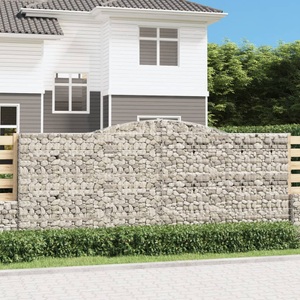 vidaXL, vidaXL Gabione mit Hochbogen 400x30x160/180 cm Verzinktes Eisen