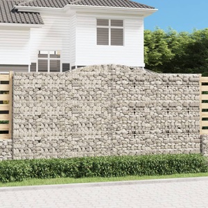 vidaXL, vidaXL Gabione mit Hochbogen 400x30x200/220 cm Verzinktes Eisen