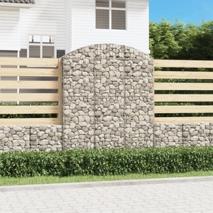 vidaXL, vidaXL Gabione mit Hochbogen 150x30x180/200 cm Verzinktes Eisen