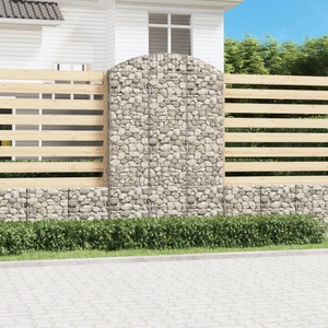 vidaXL, vidaXL Gabione mit Hochbogen 150x30x220/240 cm Verzinktes Eisen