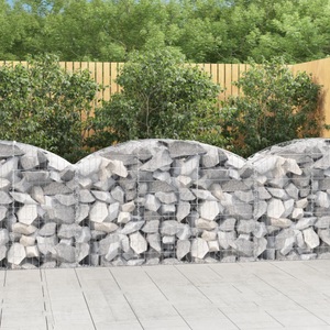 vidaXL, vidaXL Gabione mit Hochbogen 150x50x80/100 cm Verzinktes Eisen