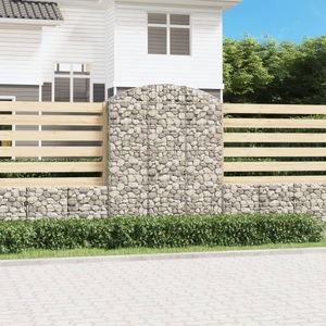 vidaXL, vidaXL Gabione mit Hochbogen 150x50x180/200 cm Verzinktes Eisen