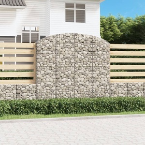 vidaXL, vidaXL Gabione mit Hochbogen 200x30x180/200 cm Verzinktes Eisen